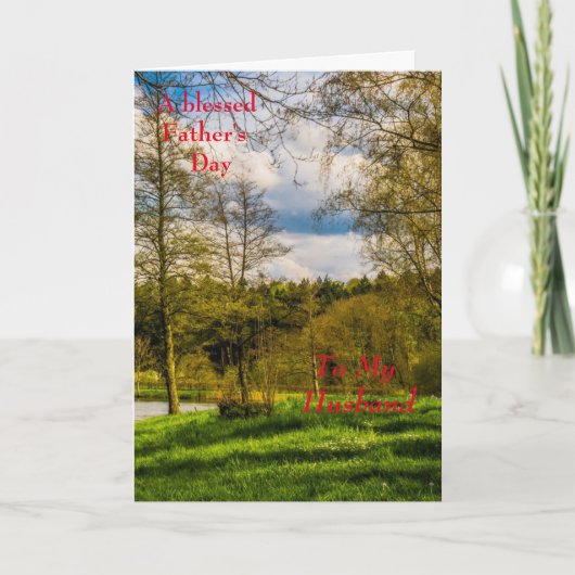 父の日の幸せは「夫のために」カードを願う カード (正面)