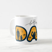 『父の日の幸せパパグラフィックタイポグラフィアート』 コーヒーマグカップ (正面左)