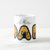 『父の日の幸せパパグラフィックタイポグラフィアート』 コーヒーマグカップ (中央)