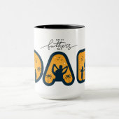 『父の日の幸せパパグラフィックタイポグラフィアート』 マグカップ (中央)