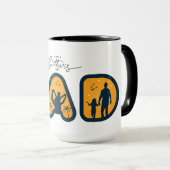 『父の日の幸せパパグラフィックタイポグラフィアート』 マグカップ (正面右)