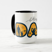 『父の日の幸せパパグラフィックタイポグラフィアート』 マグカップ (正面左)