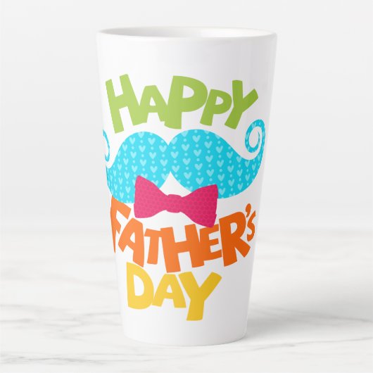 「父の日の幸せ、パパ：愛のお祝い」 カフェラテマグ (正面)