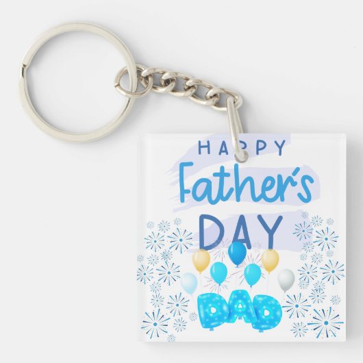 「父の日の幸せ、パパ：愛のお祝い」 キーホルダー (正面)