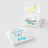 「父の日の幸せ、パパ：愛のお祝い」 ストーンコースター (横)