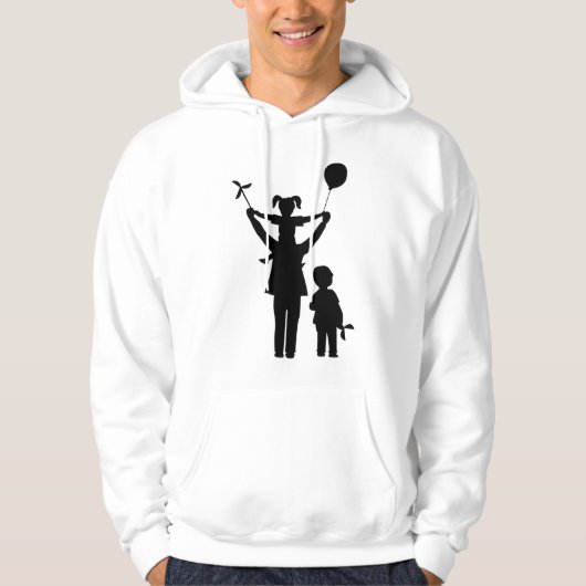 「父の日の幸せ、パパ：愛のお祝い」 パーカ (正面)