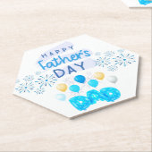 「父の日の幸せ、パパ：愛のお祝い」 ペーパーコースター (アングル)