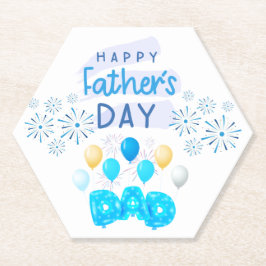 「父の日の幸せ、パパ：愛のお祝い」 ペーパーコースター