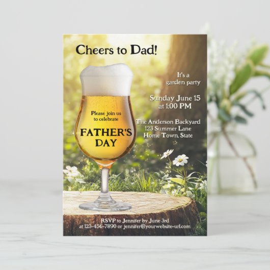 父の日の庭の写真パーティー 招待状 (スタンド正面)