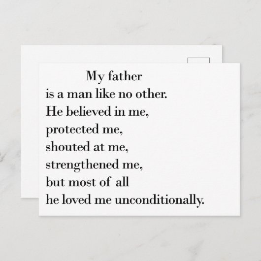父の日の引用文 ポストカード (正面/裏面)