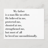 父の日の引用文 ポストカード (正面)