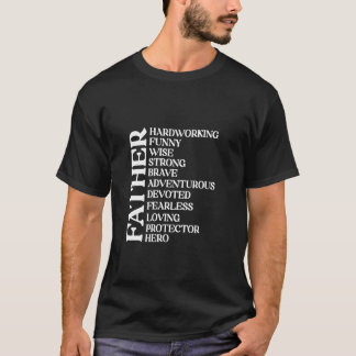 父の日の引用, 勤勉, 笑える, 賢い, 強い Tシャツ