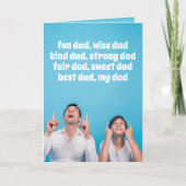 父の日の心からのメッセージが折り込まれたホリデーカード シーズンカード (正面)