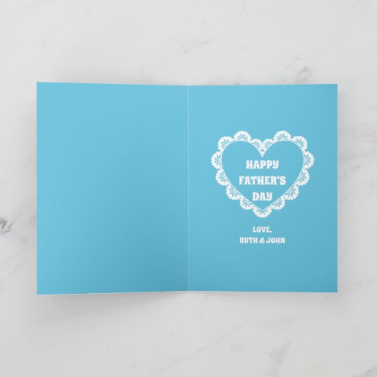 父の日の心からのメッセージが折り込まれたホリデーカード シーズンカード (内部)