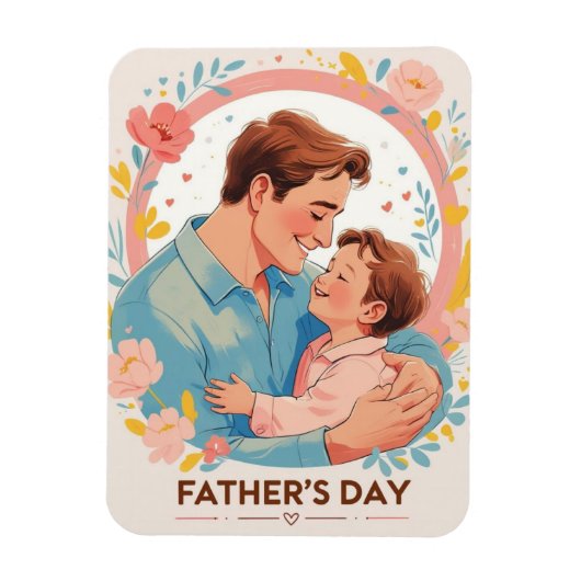 父の日の心と感謝 マグネット (縦)