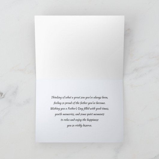 . .父の日の息子かわいいクマのフォークアート カード (内部)