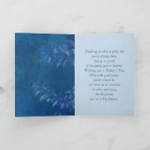 父の日の息子のために。青エレガント葉パターン カード (内部)