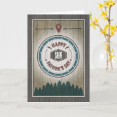 父の日の息子、ウィルダネス素朴グラフィックス カード (黄色い花)