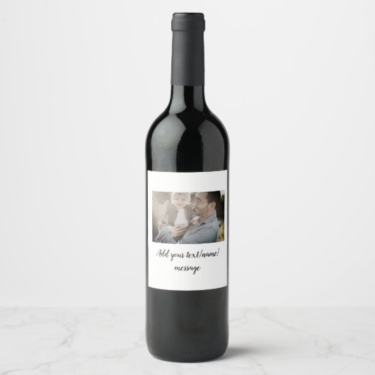 父の日の息子 父 お父さん 写真を追加 テキスト お父さん GIF ワインラベル (正面)