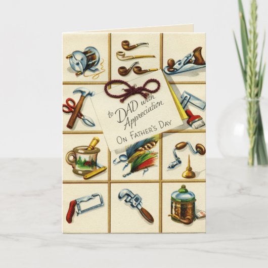 父の日の感謝のヴィンテージ カード (正面)