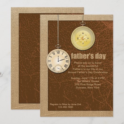 父の日の招待状 招待状 (正面/裏面)