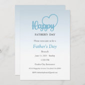 父の日の招待状、父の日のブランチ昼食 招待状 (正面/裏面)