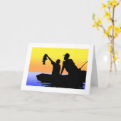 父の日の挨拶カード父と子の魚釣り カード (黄色い花)