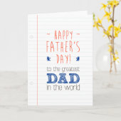 父の日の挨拶タイポグラフィデザイン カード (黄色い花)