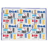 父の日の文字ブルーカラフルパパ ラージペーパーバッグ (裏面)