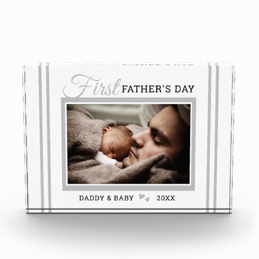 父の日の新しい父のホワイトフォトブロック フォトブロック (正面)