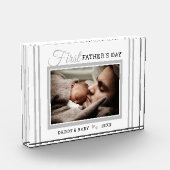 父の日の新しい父のホワイトフォトブロック フォトブロック (左)