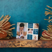 父の日の新父4 Photo Collage Blue フォトプラーク (側面)