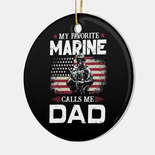 父の日の旗私の海洋は私お気に入りのをパパと呼ぶ セラミックオーナメント (左)