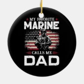 父の日の旗私の海洋は私お気に入りのをパパと呼ぶ セラミックオーナメント (裏面)