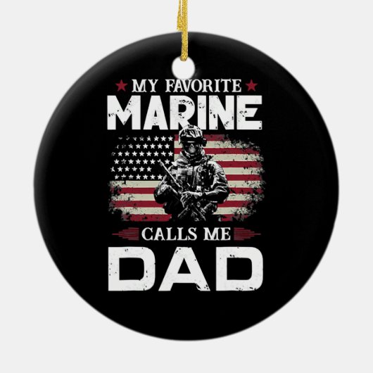 父の日の旗私の海洋は私お気に入りのをパパと呼ぶ セラミックオーナメント (裏面)