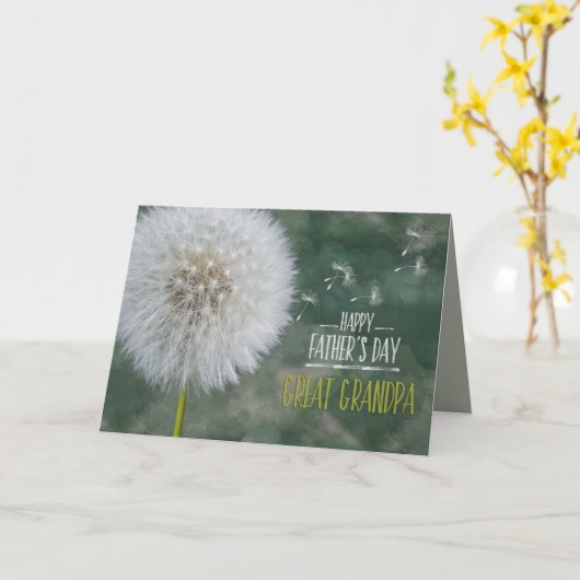 父の日の最も最高のな曾祖父のタンポポの願い カード (黄色い花)