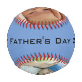 父の日の最初のカスタム2フォトブルー 野球ボール (裏面)