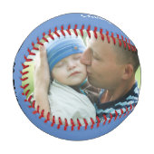 父の日の最初のカスタム2フォトブルー 野球ボール (正面左)