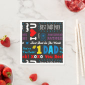 父の日の最高のパパことわざ スタンダードカクテルナプキン (インサイチュ)