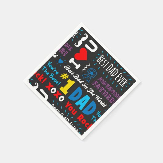 父の日の最高のパパことわざ スタンダードカクテルナプキン (角)