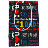 父の日の最高のパパことわざ ミディアムペーパーバッグ (正面)