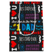父の日の最高のパパことわざ ミディアムペーパーバッグ (裏面)