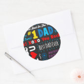 父の日の最高のパパことわざ ラウンドシール (封筒)