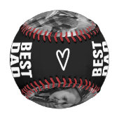 父の日の最高のパパの写真パーソナライズされた 野球ボール (裏面)