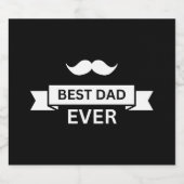父の日の最高のパパは口ひげでタイポ ビールラベル (シングルラベル)