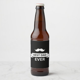 父の日の最高のパパは口ひげでタイポ ビールラベル