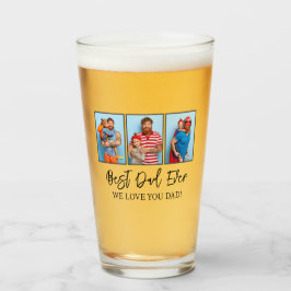 父の日の最高のパパは家族の写真コラージュ タンブラーグラス