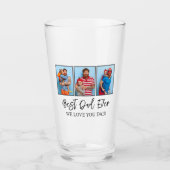 父の日の最高のパパは家族の写真コラージュ タンブラーグラス (正面)