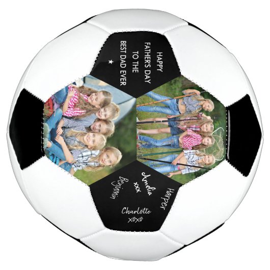 父の日の最高のパパは過去2枚の写真に署名 サッカーボール (回転)