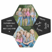 父の日の最高のパパは過去2枚の写真に署名 サッカーボール (フラット)